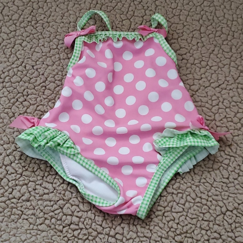 Pink Polka Dot One Piece - Girls